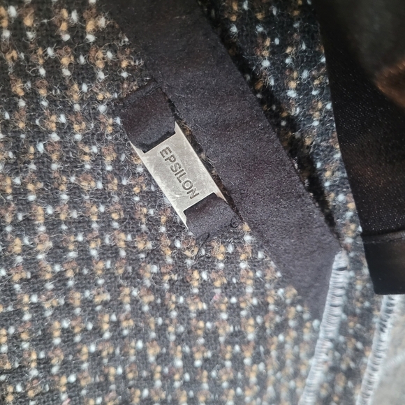 Vintage Epsilon Brown and Tan Button Up Wool Coat M - Picture 10 of 10